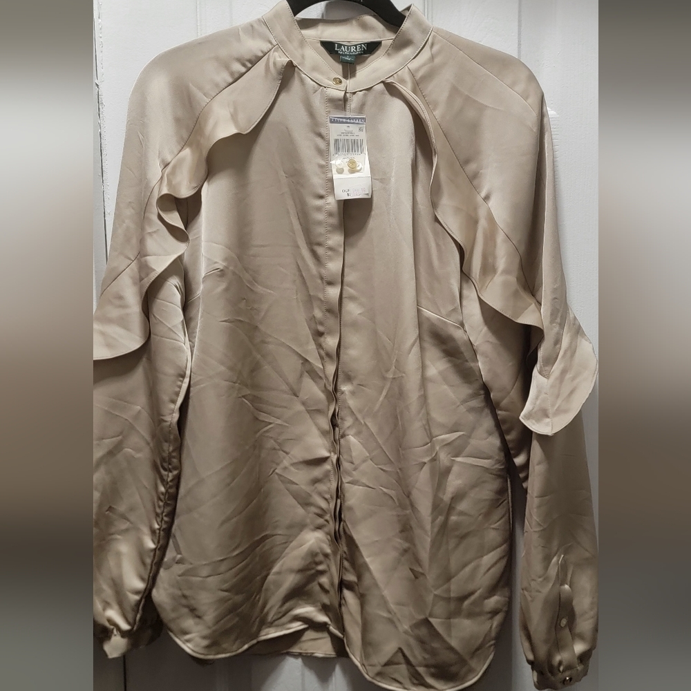 Lauren Ralph Lauren Tan Button Down Shirt